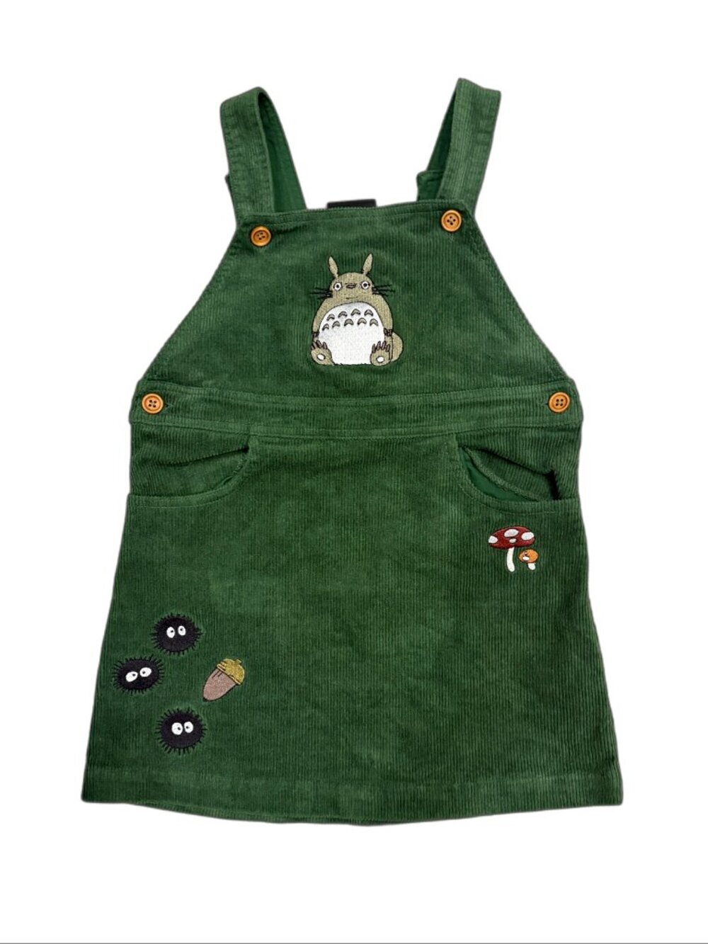 BoxLunch x Studio Ghibli My Neighbor Totoro Green Corduroy Overall Dress (5T)